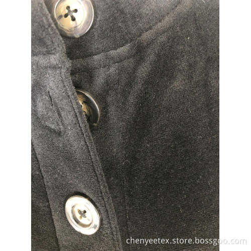 Round-neck corduroy button hoodie